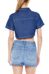 Cropped Denim Shirt