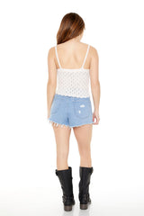 Retro High-Rise Denim Shorts