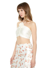 Rosette Halter Crop Top