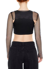 Rhinestone Fishnet Shrug
