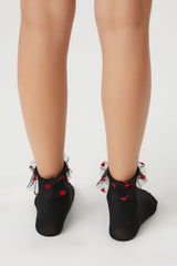 Heart Ruffle Crew Socks