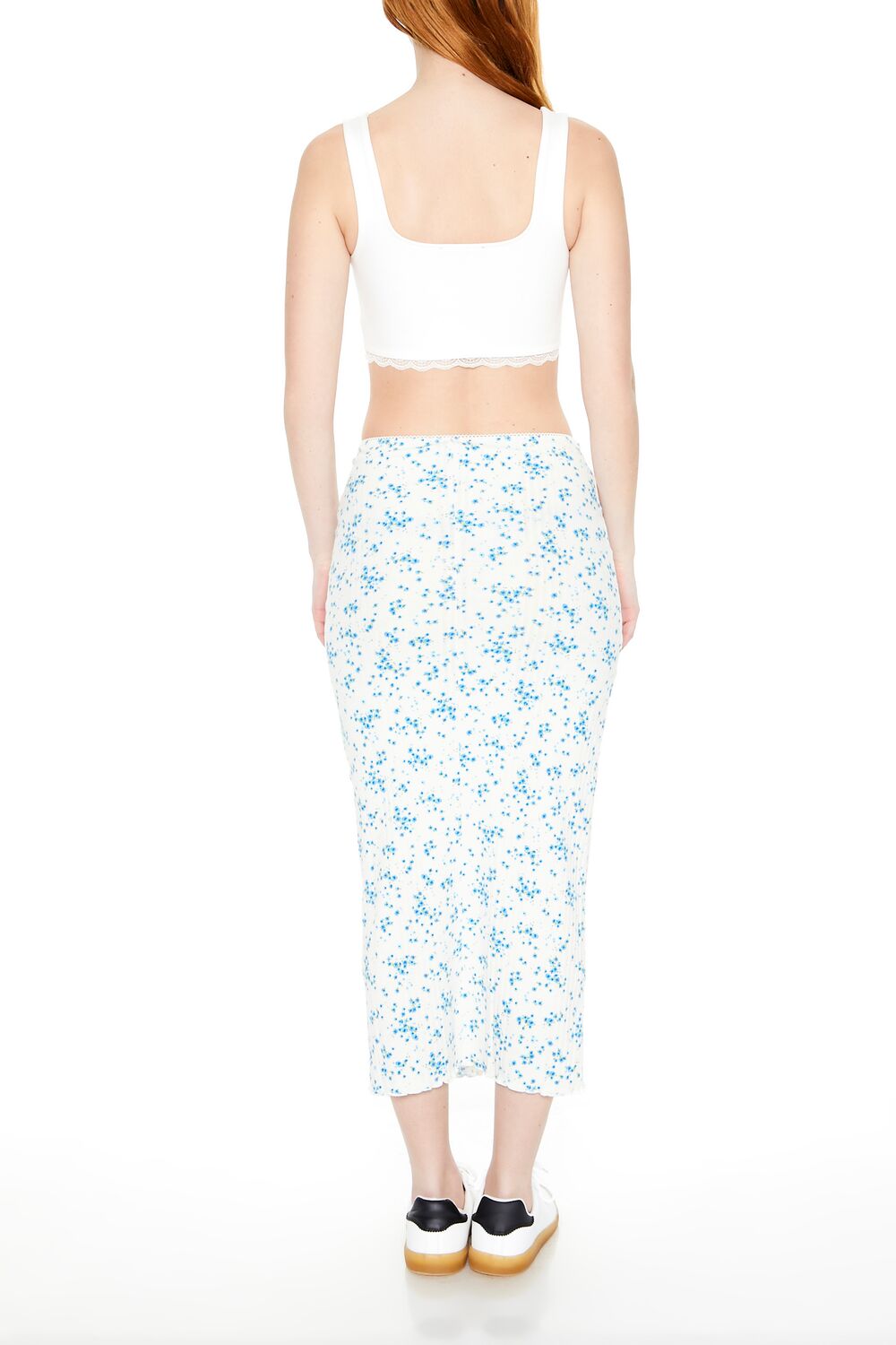 Pointelle Ditsy Floral Maxi Skirt
