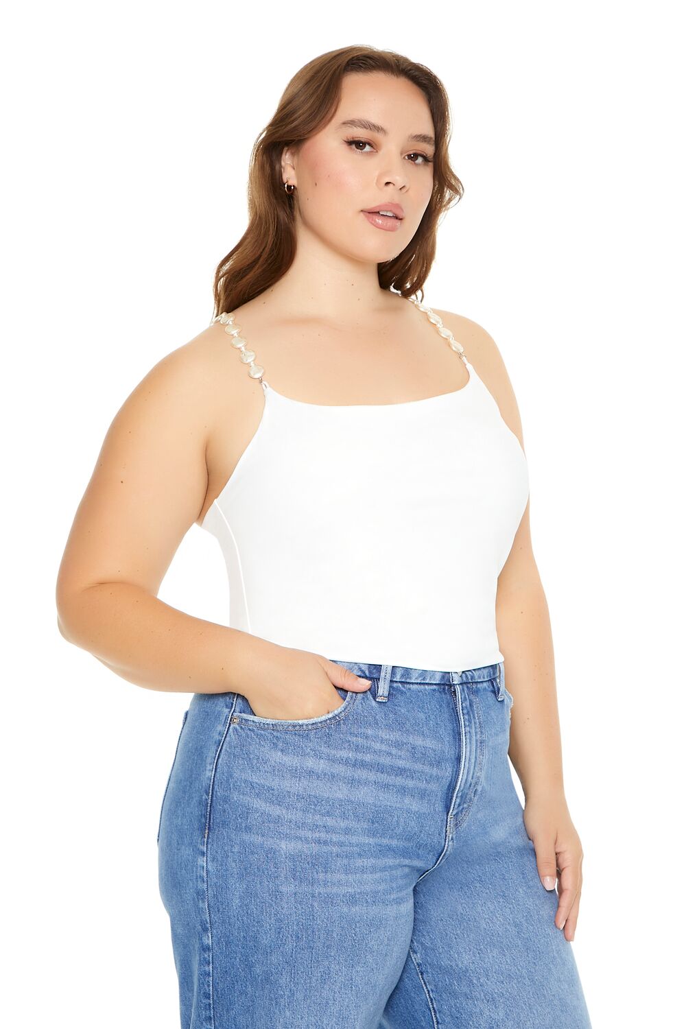 Plus Size Faux Pearl Cami