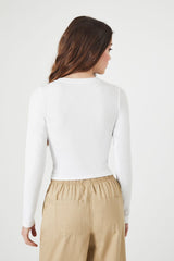 Seamless Split-Neck Crop Top