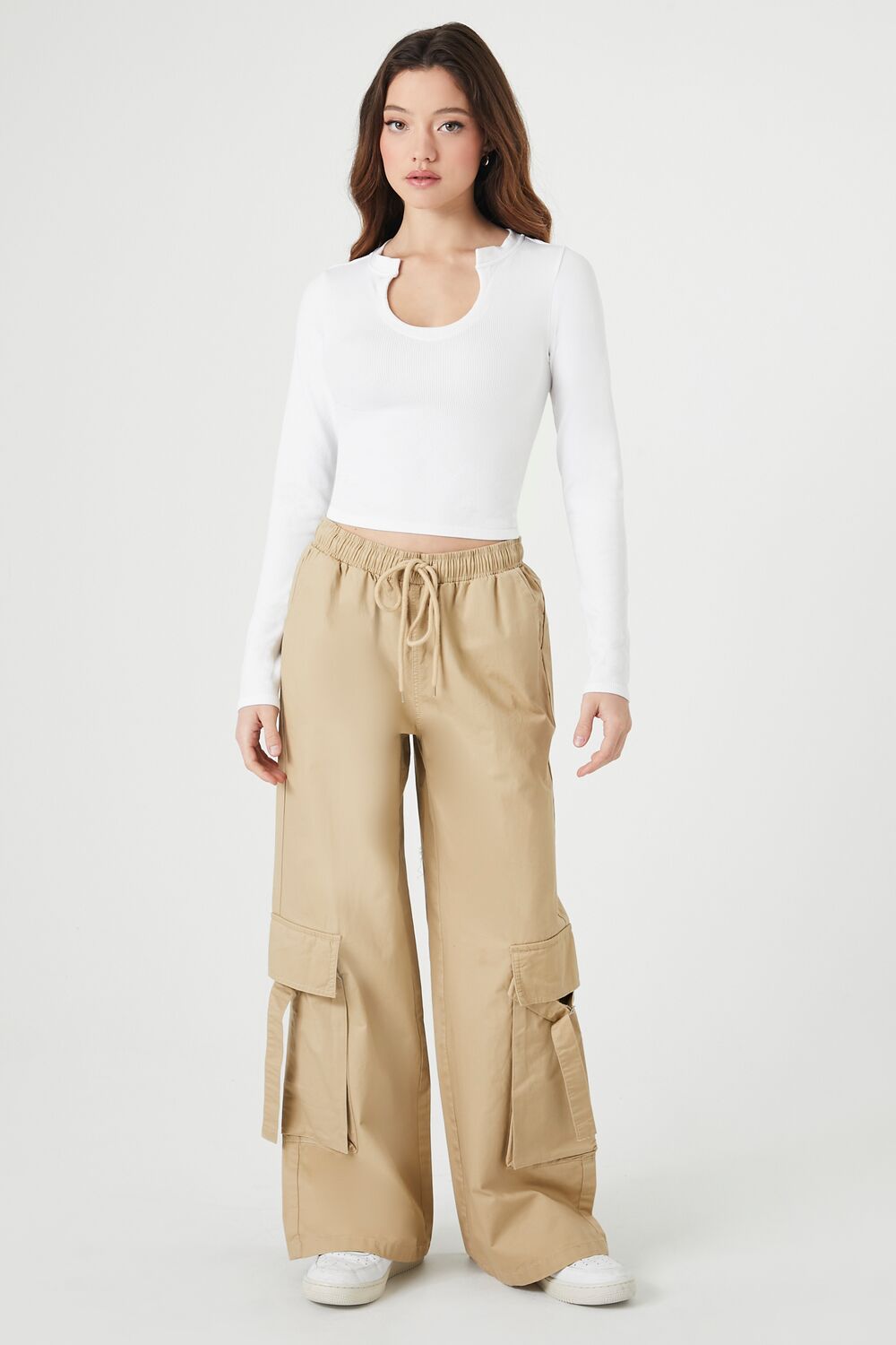 Seamless Split-Neck Crop Top