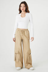 Seamless Split-Neck Crop Top