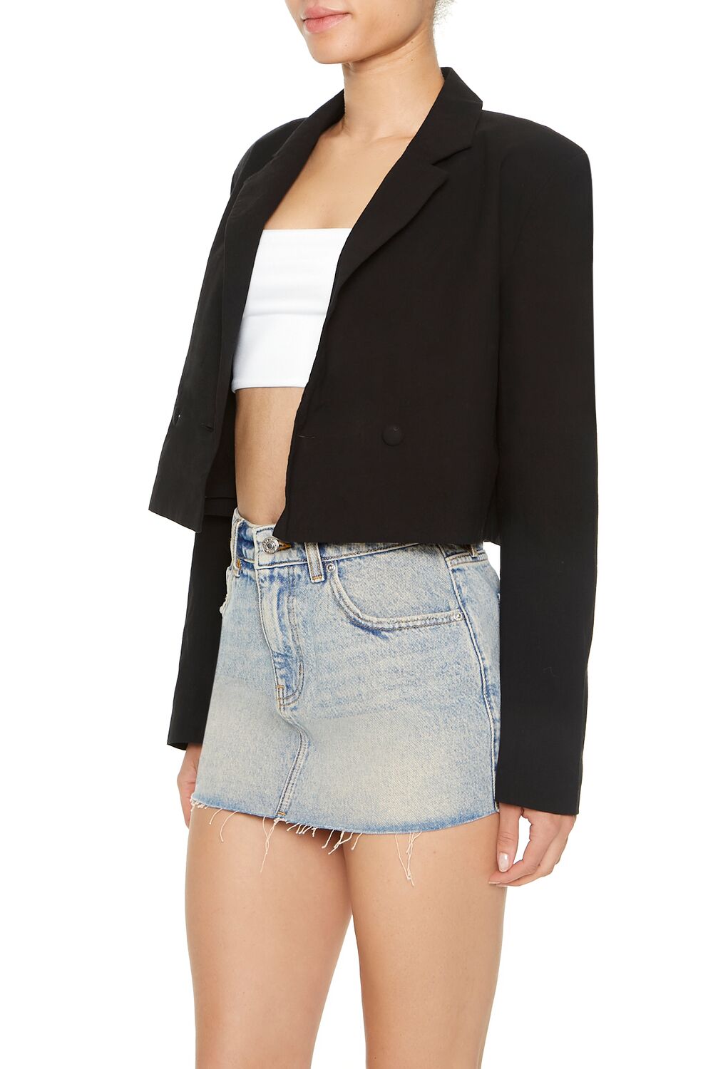 Cropped Double-Breasted Blazer