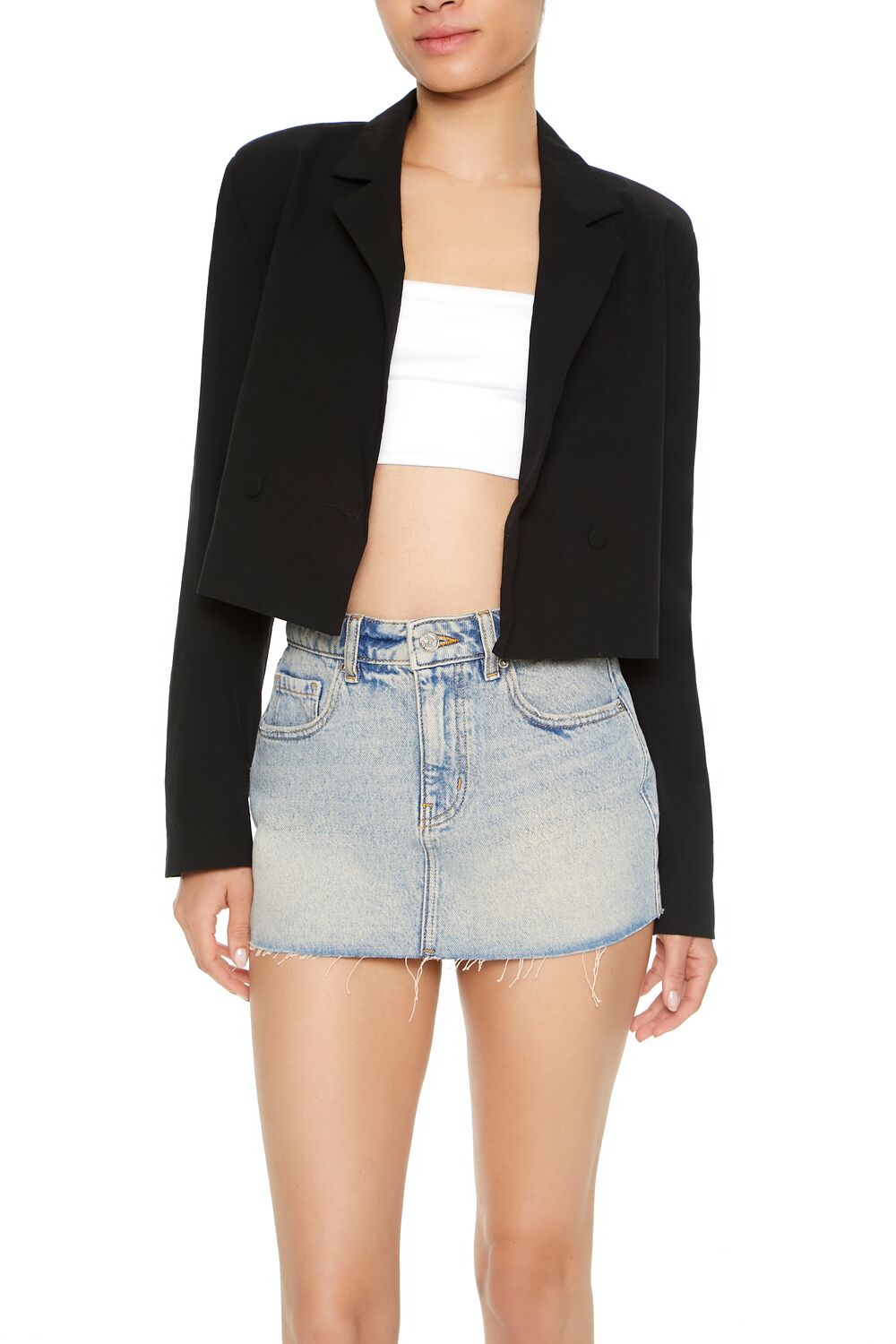 Cropped Double-Breasted Blazer