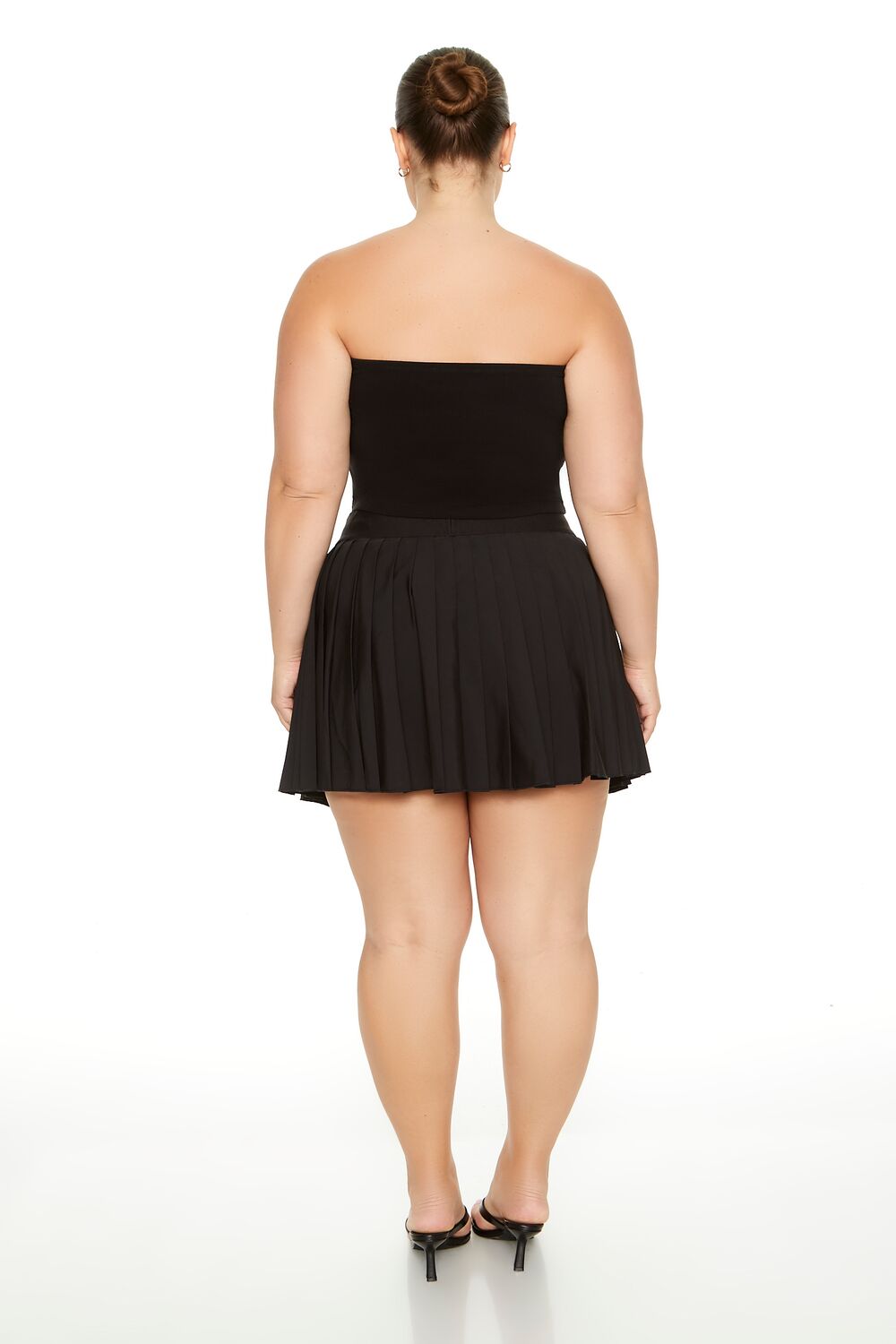 Plus Size Pleated Mini Skort