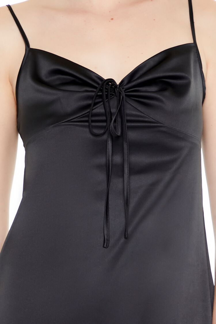 Satin Sweetheart Bow Mini Dress
