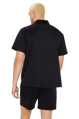 Cuban Collar Button-Up Shirt