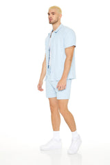 Textured Drawstring Shorts