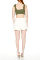 Twill Mid-Rise Shorts
