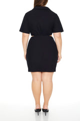 Plus Size Surplice Cutout Mini Dress