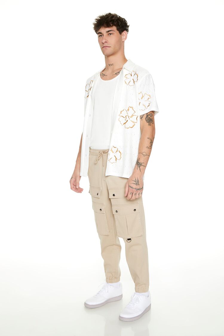 Twill Studded Cargo Joggers