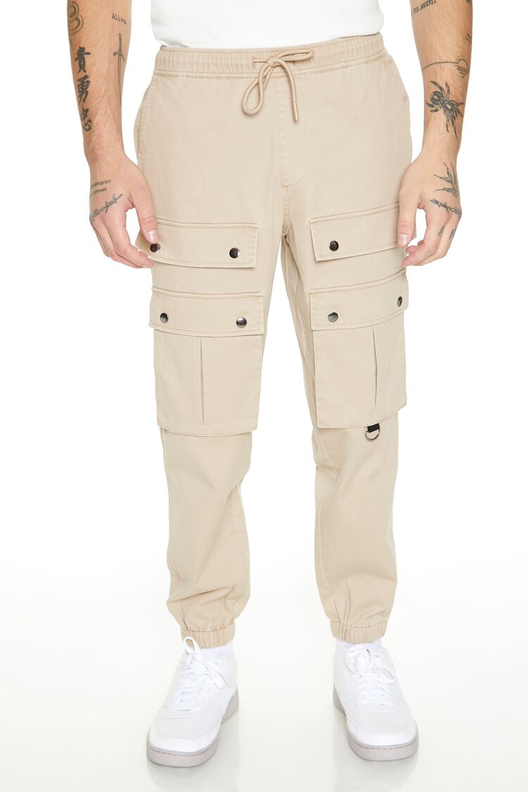 Twill Studded Cargo Joggers