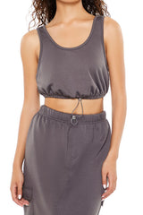 Fleece Crop Top & Maxi Skirt Set
