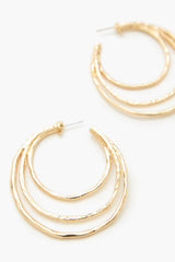 Hammered Multi-Hoop Earrings