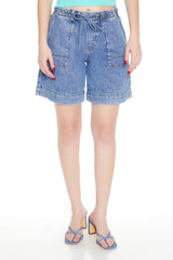 Baggy Drawstring Denim Shorts