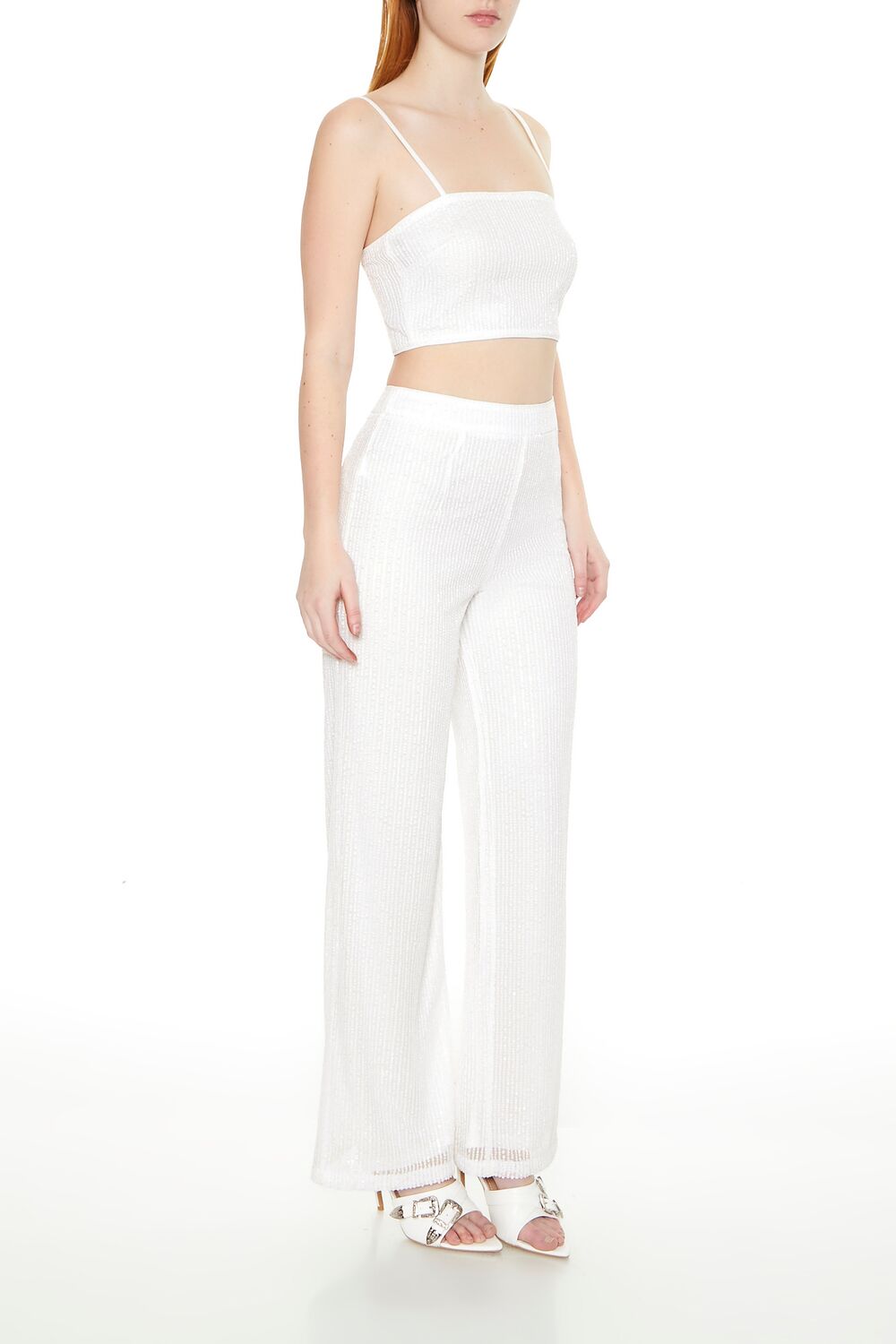 Sequin Cropped Cami & Pants Set