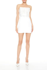 Floral Lace Tube Mini Dress