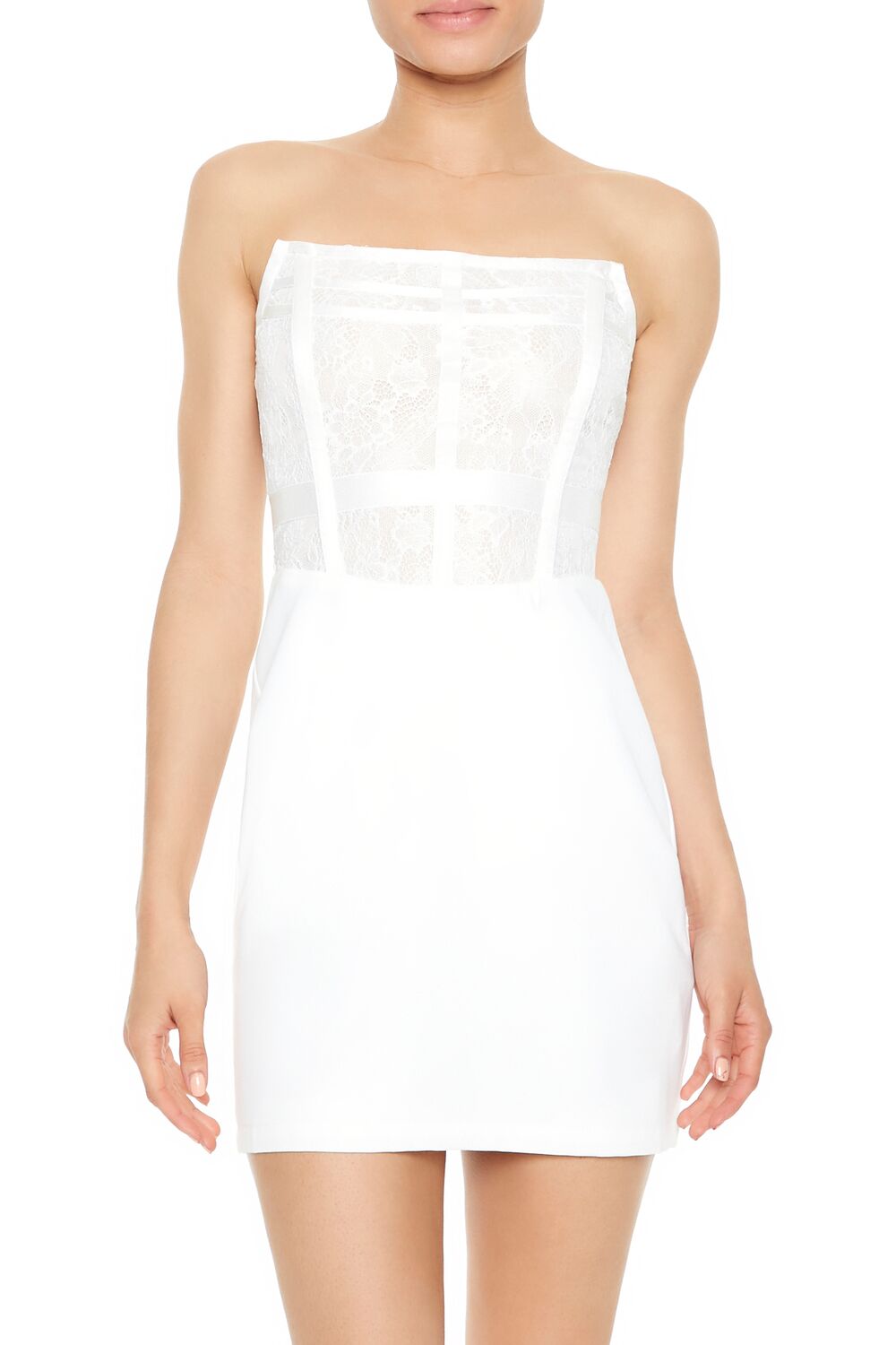 Floral Lace Tube Mini Dress
