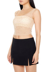 Cropped Rhinestone Tank Top