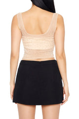 Cropped Rhinestone Tank Top