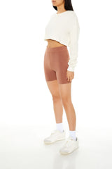 Cotton-Blend High-Rise Biker Shorts