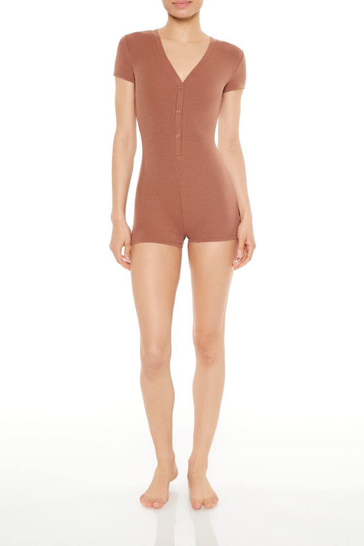 Ribbed Knit Lounge Romper