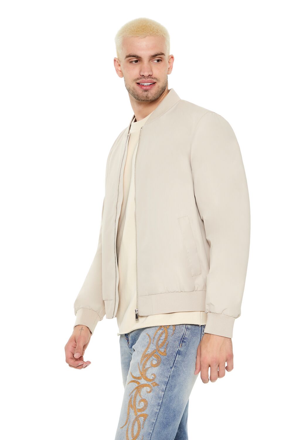 Drop-Sleeve Bomber Jacket