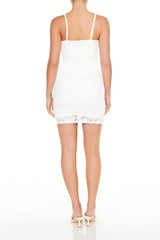 Rosette Lace Mini Dress