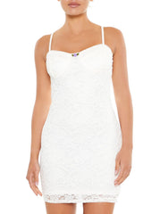 Rosette Lace Mini Dress