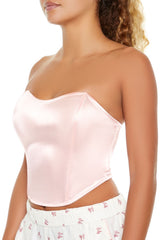 Satin Lingerie Corset Tube Top
