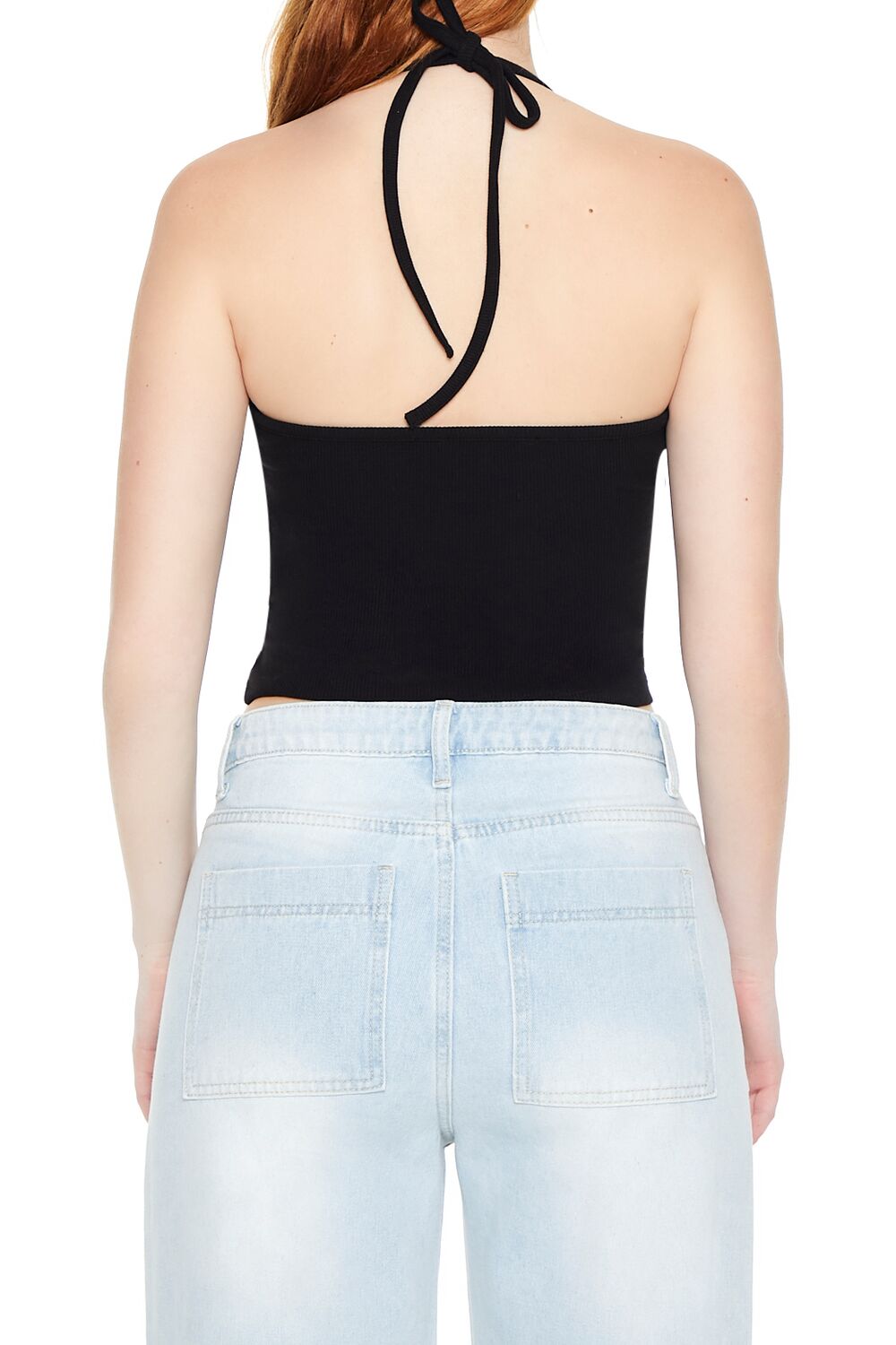 Rosette Lace-Trim Halter Top