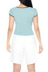 Cropped Gingham Bow Tee