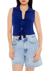 Sleeveless Bow Crop Top