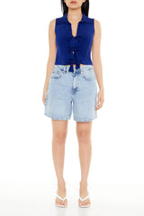 Sleeveless Bow Crop Top