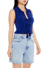 Sleeveless Bow Crop Top