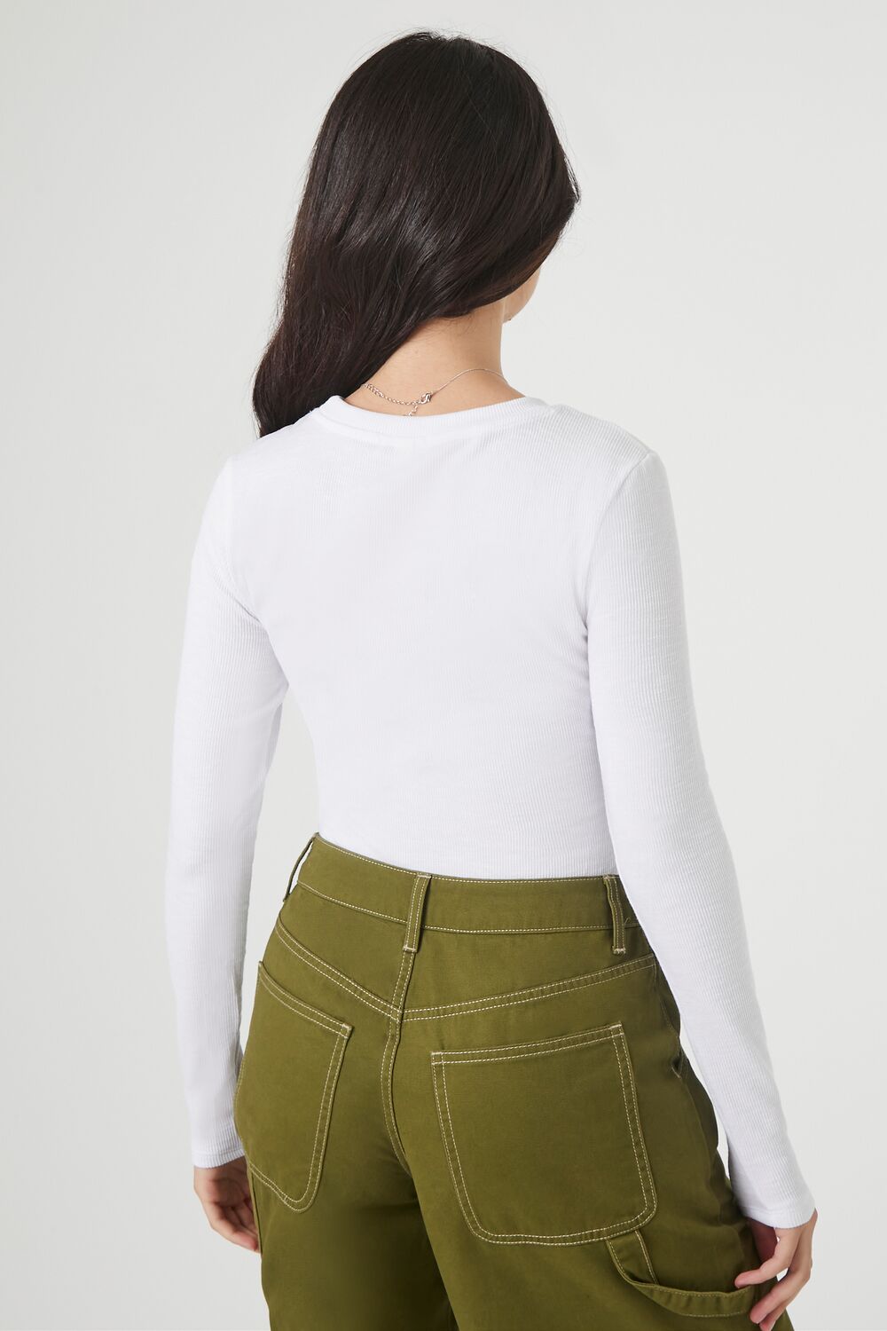 Ribbed Long-Sleeve Bodysuit