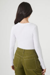 Ribbed Long-Sleeve Bodysuit