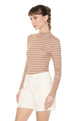 Striped Mock Neck Bodysuit