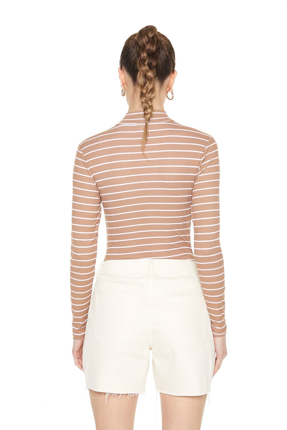 Striped Mock Neck Bodysuit