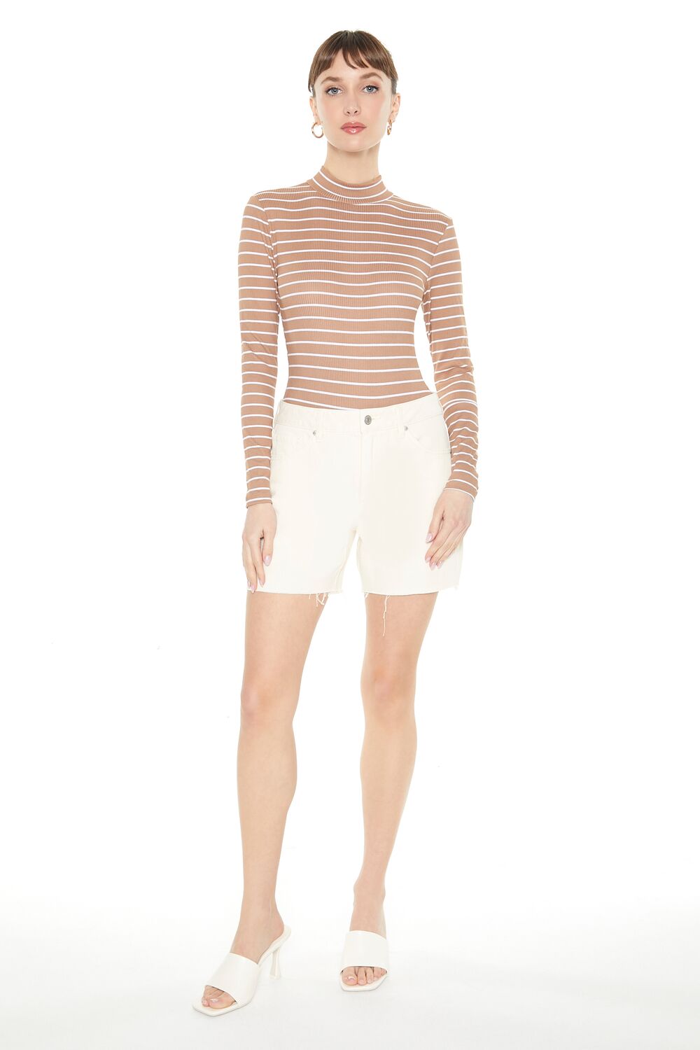 Striped Mock Neck Bodysuit