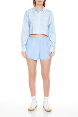Cropped Pinstripe Shirt