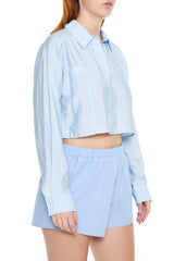 Cropped Pinstripe Shirt