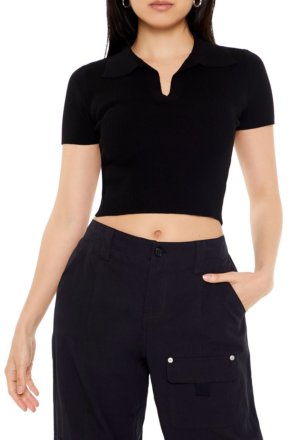 Ribbed Sweater-Knit Crop Top