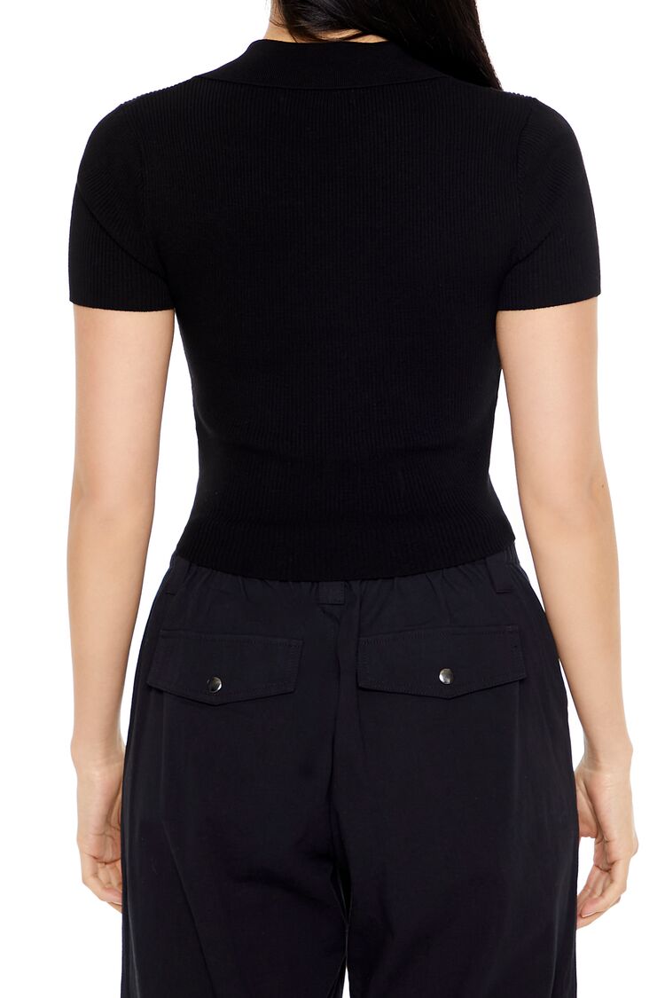 Ribbed Sweater-Knit Crop Top