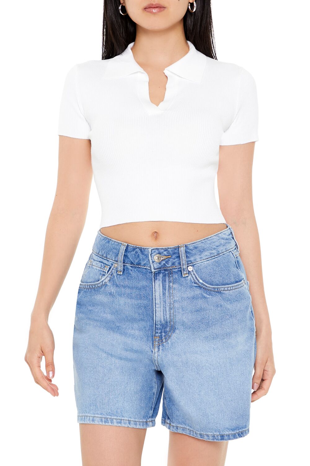 Ribbed Sweater-Knit Crop Top