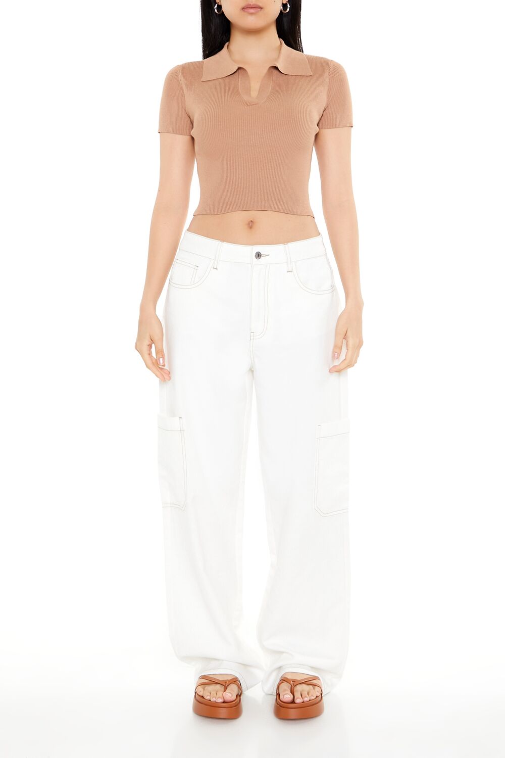 Ribbed Sweater-Knit Crop Top